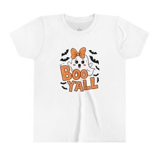 Boo Y'all Halloween Ghost Youth Short Sleeve Tee
