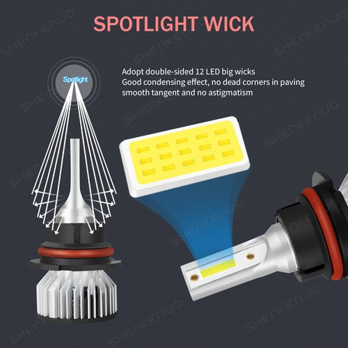 Kit de bombillas LED de haz alto/bajo 6000K blancas para Nissan Murano 2003-2007 - Imagen 9 de 14