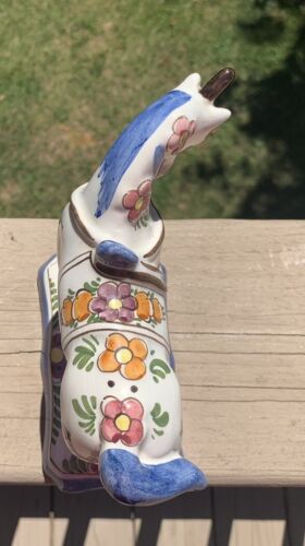 Vintage Polychrome Hand Painted Ceramic Unicorn Figurine Holland 5.5” X 6” Nice - Picture 5 of 7