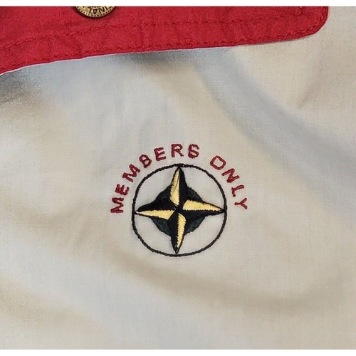 Vintage Mens Size XL Members Only Mariner Long Windbreaker Jacket Red Blue Trim - Picture 3 of 14