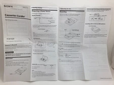 Sony Cassette Recorder Instructions TCM-929 1995  Manual Guide