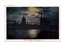 Artist Ak Cologne At Rhein Evening Mood 1918 Army Postal Service