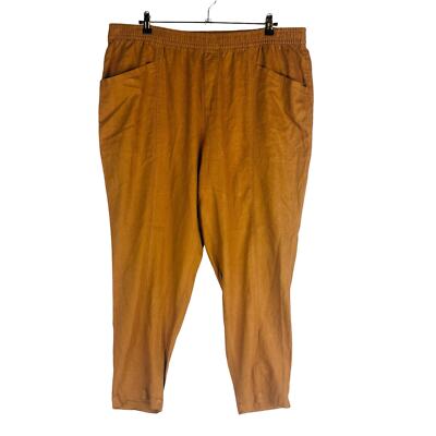 Old Navy Womans Sz XL Pants Taper Leg Linen Blend Pockets Pull