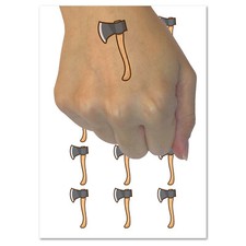 Wood Cutting Axe Temporary Tattoo Water Resistant Fake Body Art Set