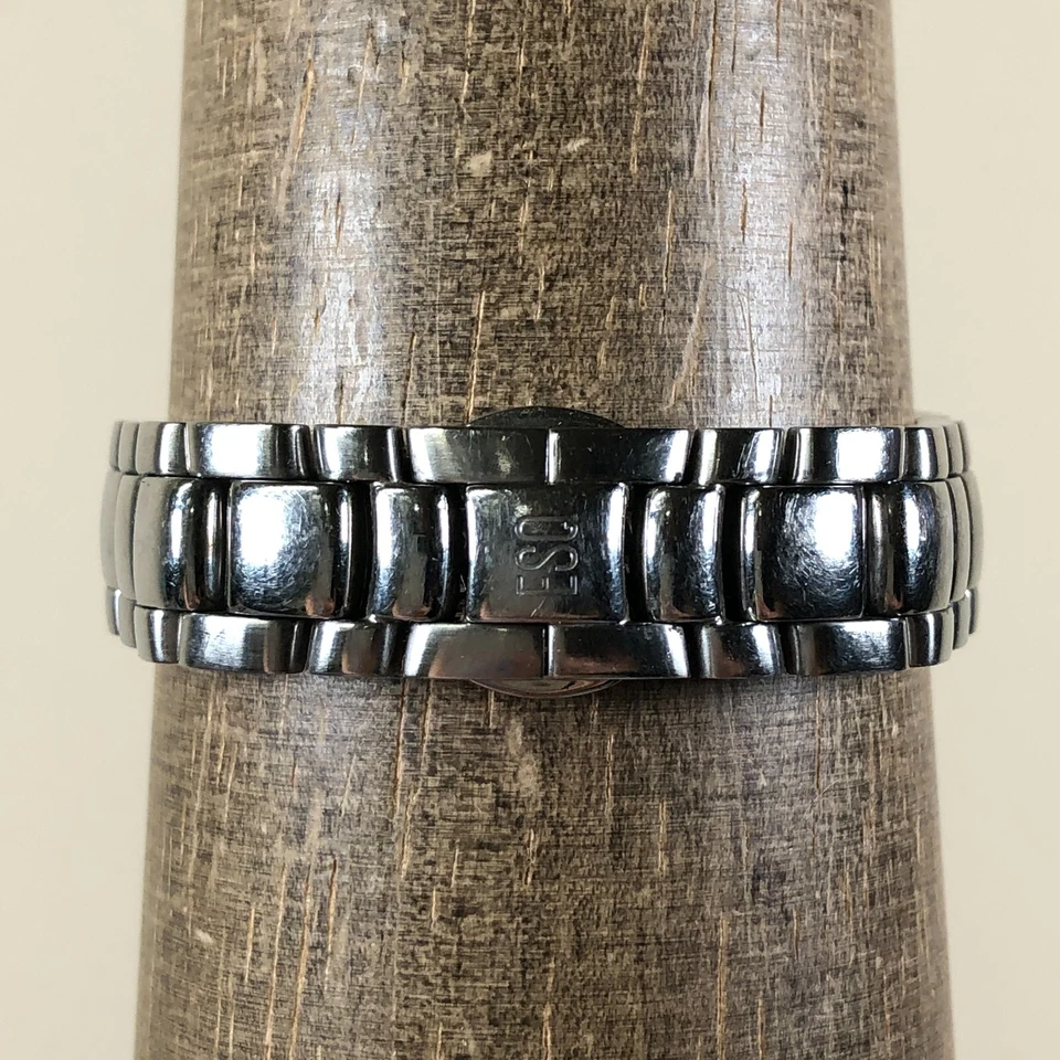 Мужские кварцевые аналоговые часы ESQ Movado E5264 Fashion Date серебристые 25 мм 6 1/2 дюйма - Изображение 4 из 4