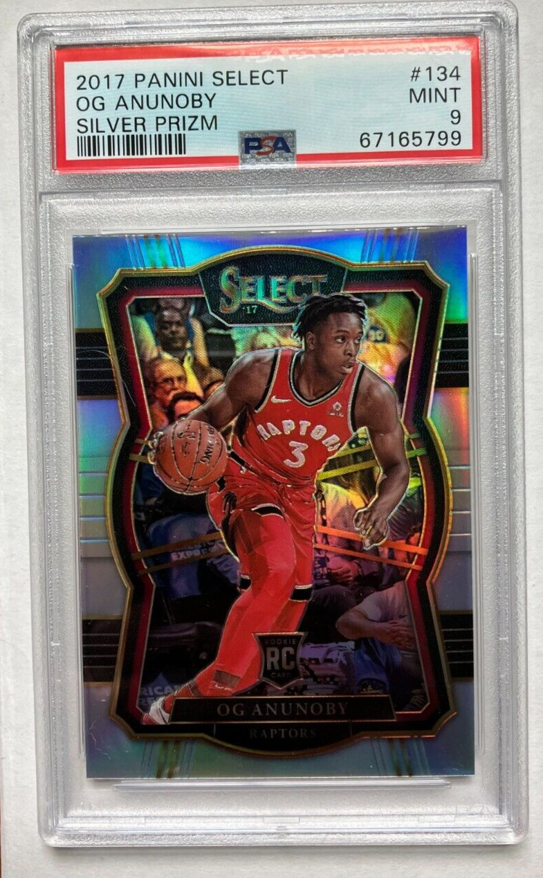2017-18 Panini Select Og Anunoby Silver Prizm RC PSA 9 #134