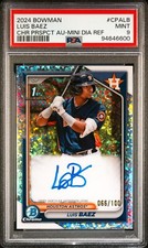 2024 Bowman Chrome Luis Baez Auto /100 Mini Diamond Refractor #CPA-LB