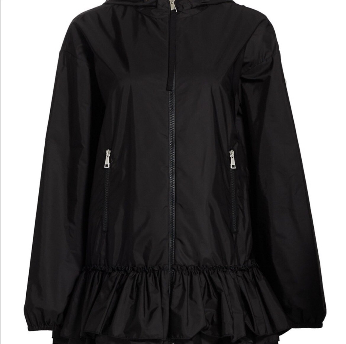 Moncler Sarcelle Peplum Bomber Rain Wind Jacket Black Size 0 Moncler Sarcelle Peplum Bomber Rain Wind Jacket Black Size 0