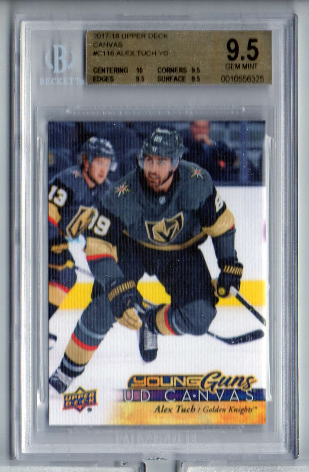 RC.......2017-18 2017 Upper Deck Young Guns Canvas Alex Tuch #C116, BGS 9.5 w/10