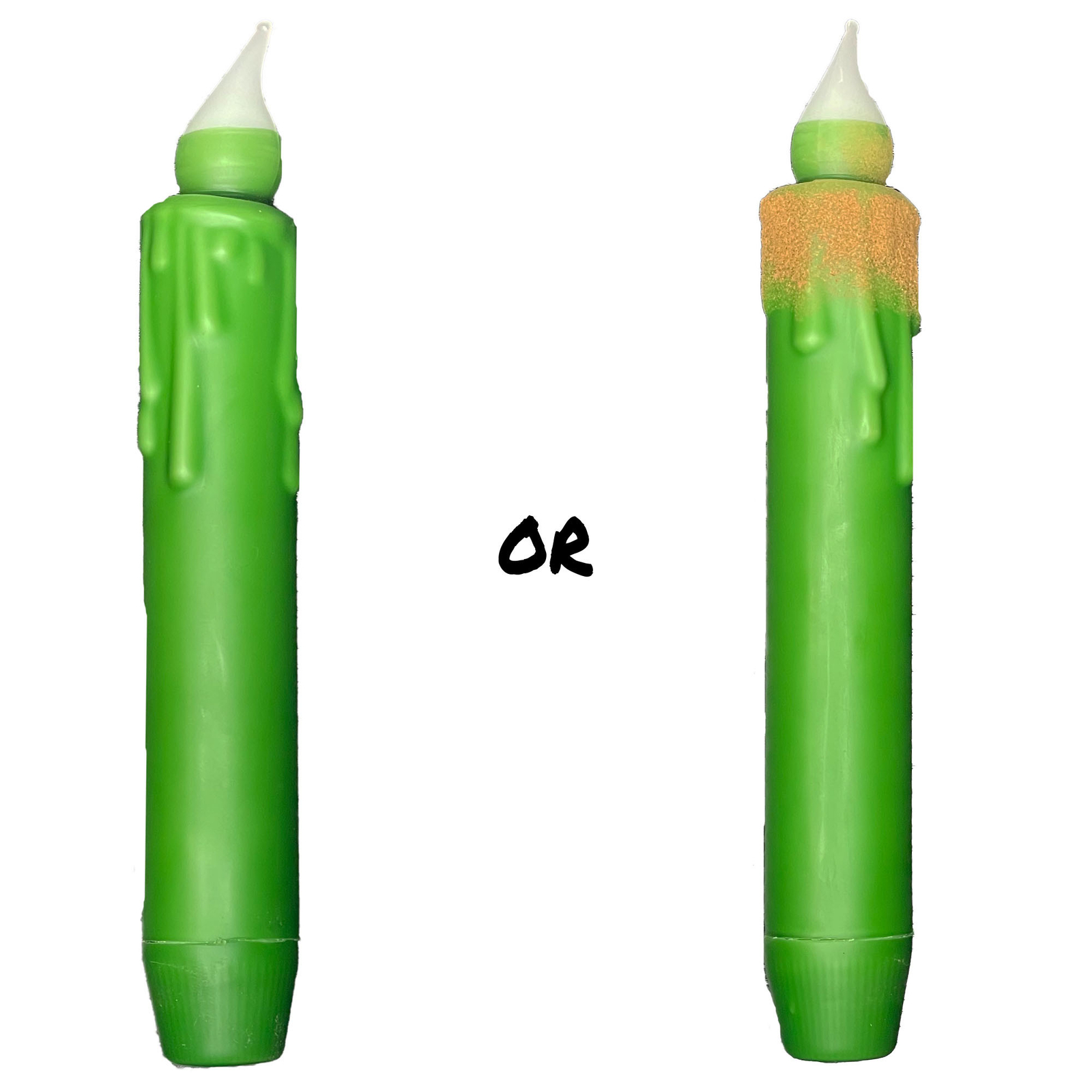 7-Inch Green Battery LED Timer Taper Candle  