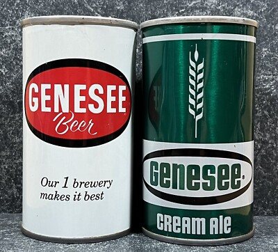 Genesee Beer Cans Lot Of 2 Diff SS Pull Tab - Genesee Beer Genesee Cream Ale