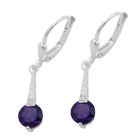 Brisur Ohrringe OhrhäNger Mit Amethyst Und Zirkonia 925 Silber Damen