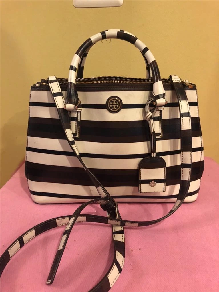 Tory Burch Robinson Small Double Zip Tote Satchel Crossbody Bag