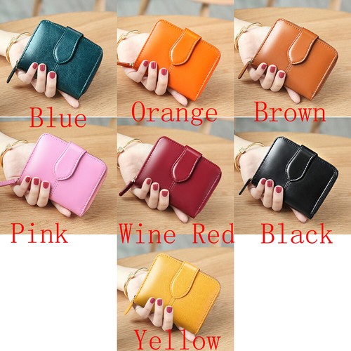 Women's Genuine Leather Zipper Billfold Wallet Credit Card Holder Coin Purse - Picture 11 of 18