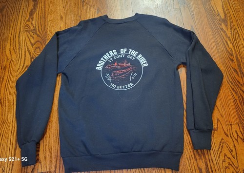 Vintage 90s Jerzees Crew Neck. "Brother's Of The River" Made In USA Size Large - Picture 5 of 7