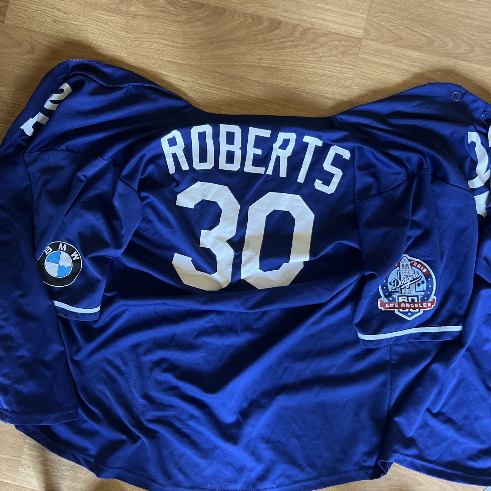Los Angeles Dodgers Dave Roberts # 30 Jersey Mens Blue Short Sleeve SGA ⚾️🧢