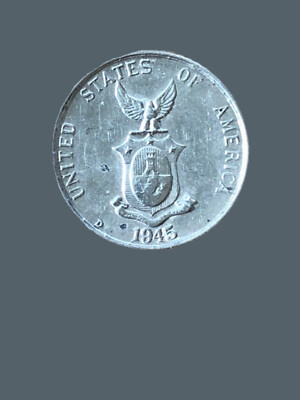 1945-D Philippines 10 Centavos Silver Coin - AU (About