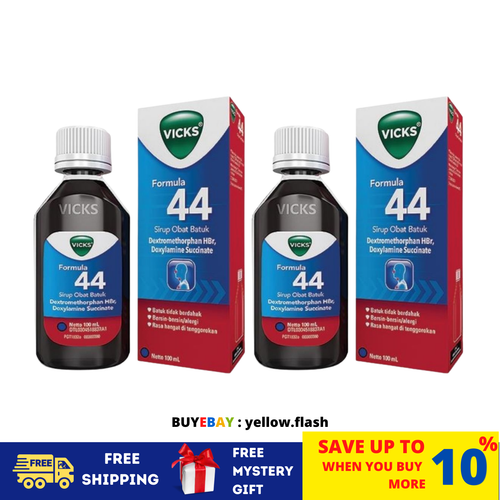 2 X VICKS FORMULA 44 COUGH PHLEGM & CHEST CONGESTION FAST RELIEF 100ml