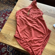 M&S rust one shoulder with secret slimming  SWIMSUIT Size 12 NEW 