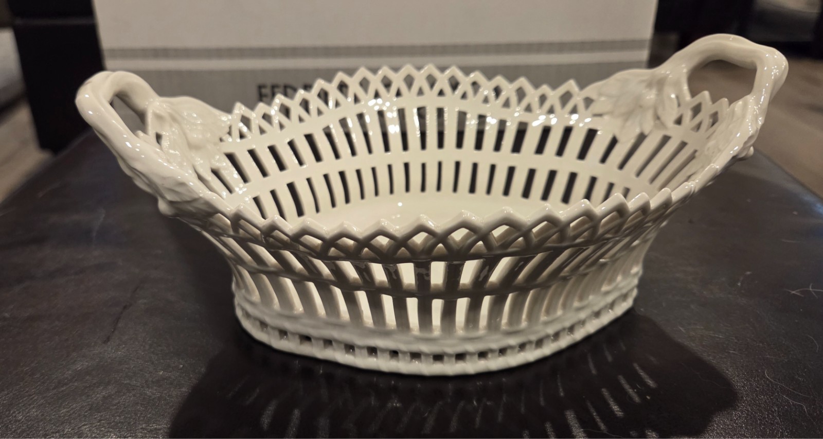 Vintage KPM Berlin Reticulated White Ironstone Porcelain Basket Fruit Bread