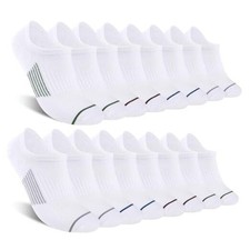 8 Pairs No Show Socks Men Cotton Low Cut Non Slip Short Thin 8 Pairs White