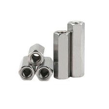 A2 Stainless Steel Threaded Connector Nut Long M6 M8 M10 M12 Rod Bar Stud Hex