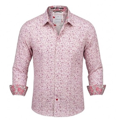 Hemd NUMEROLOGIE rosa Herren NEU limitierte Serie ARTUS Blumen nummeriert