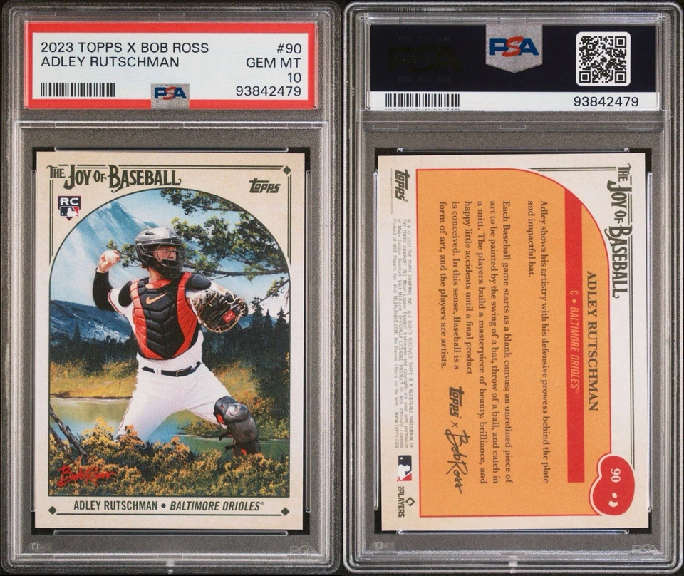 2023 Topps Bob Ross Adley Rutschman PSA 10 Orioles RC Joy of Baseball - Image 3 of 3