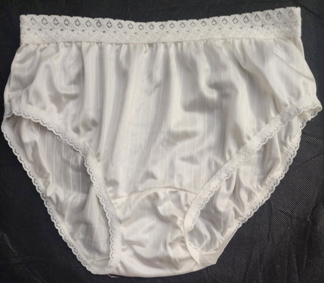 3 Pair Size 5 Off White 100% Nylon Bikini Panties USA Made Panty