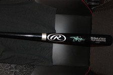 Tyler Soderstrom signed black Rawlings with teal ink