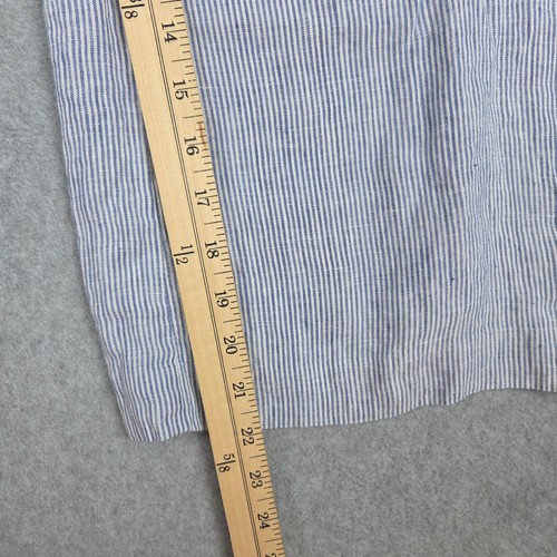 J. Crew Jumpsuit Size 6 Blue White Stripe 100% Linen Pockets Adj. Straps Belted - Picture 16 of 18