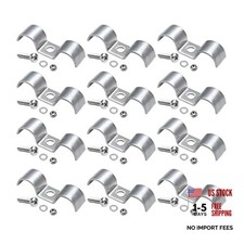 HZEL 12PCS Car Stainless Steel Double Line Clamp, Auto Fuel Lines Clips with