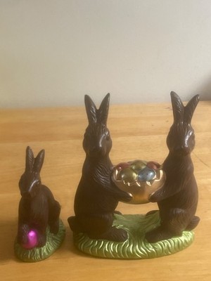 Faux Chocolate Easter Bunny Figurines