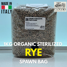 1 kg de seigle bio stérilisé • enveloppe de frai champignons • porte d'injection