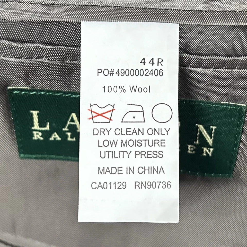 LRL Ralph Lauren 44R Sport пальто шерсти серый гончая две кнопки с подкладкой вентилируемый - Изображение 4 из 4