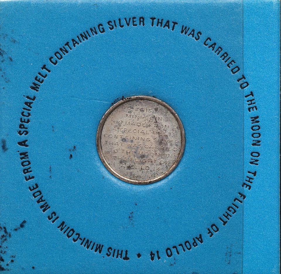 1971 Mini-Coin Poured from Silver Carried to the Moon on Apollo 14 Space Craft - Image 3 of 4