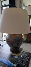 Image of A Blue Drip Glaze Art Pottery Lamp