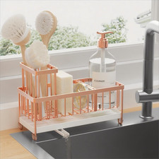 Sponge Holder for Kitchen Sink, Sink Caddy Organizer with High Brush Holder, Kit