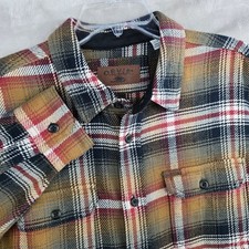 ORVIS Big Bear Mens Flannel Plaid Long Sleeve Button Up Shirt Jacket Size Large