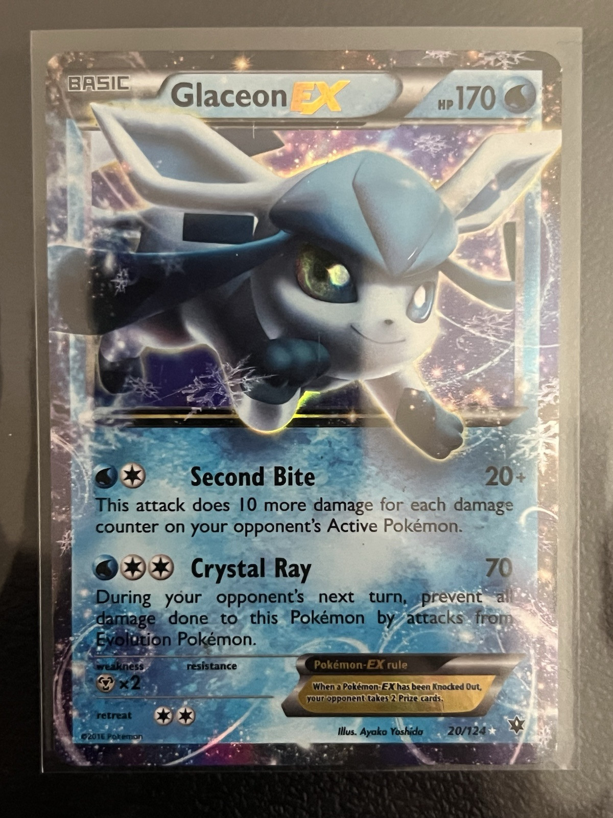 Glaceon EX 20/124 - Fates Collide / XY - Ultra Rare (NM/M) Gen6 Pokemon TCG