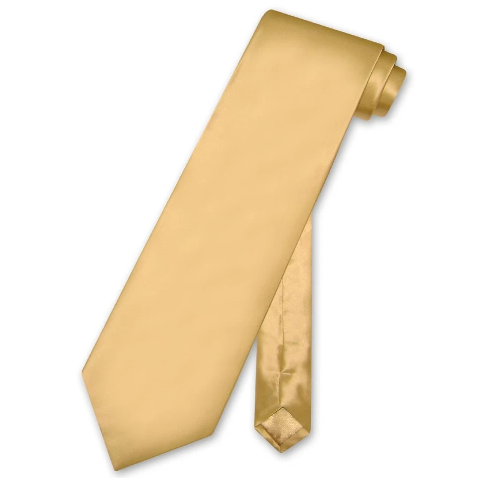 Biagio Men's SILK Dress Vest & NeckTie Solid GOLD Color Neck Tie Set - Image 3 of 4