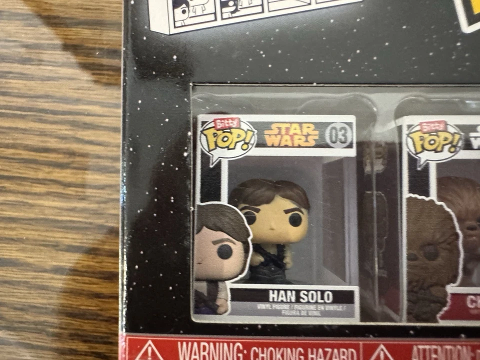 Funko Bitty POP! Paquete de 4 figuras de vinilo de Star Wars Han Solo Chewbacca Greedo Foto 2 de 4