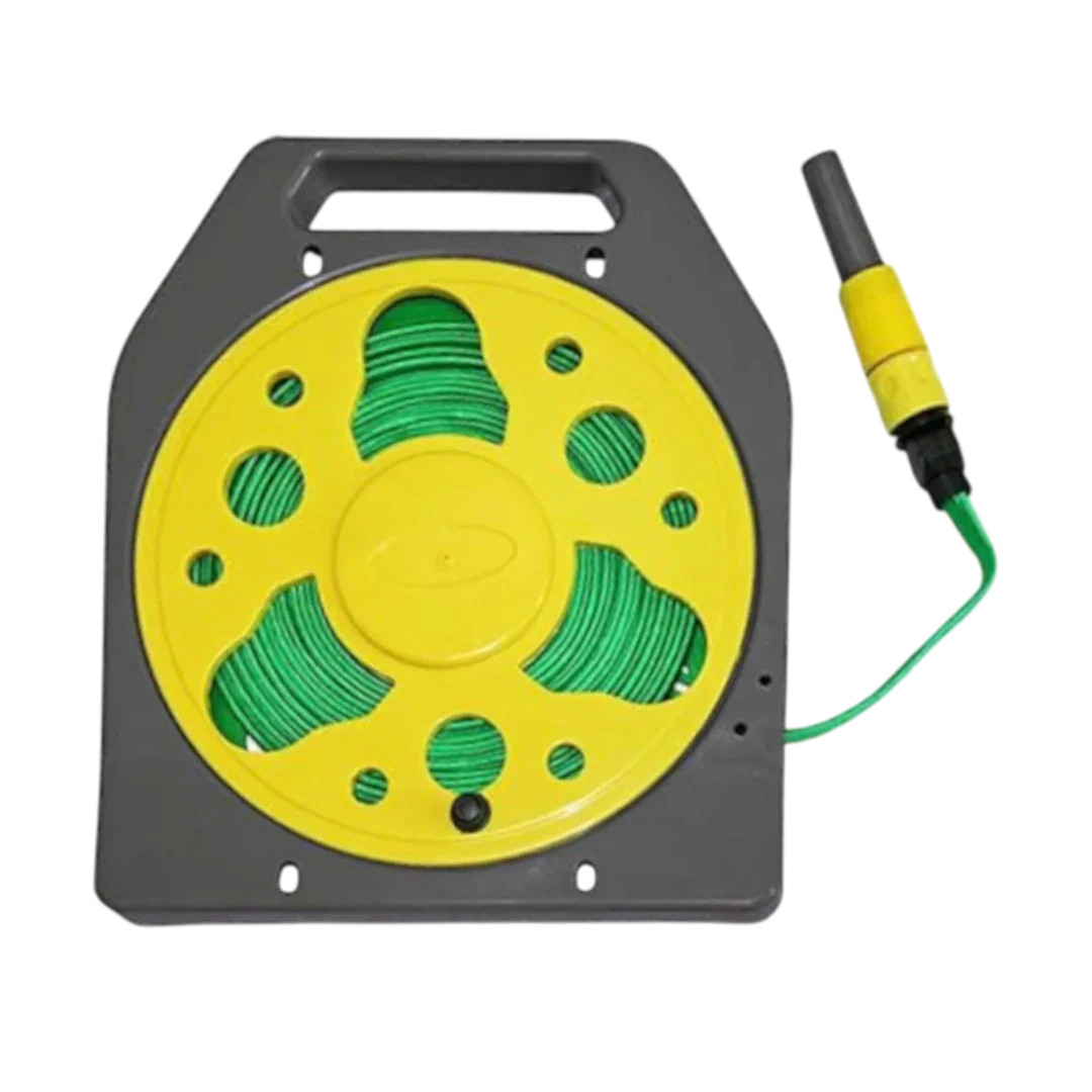 Haba Flat Hose on Reel 15m Caravan Motorhome Compact
