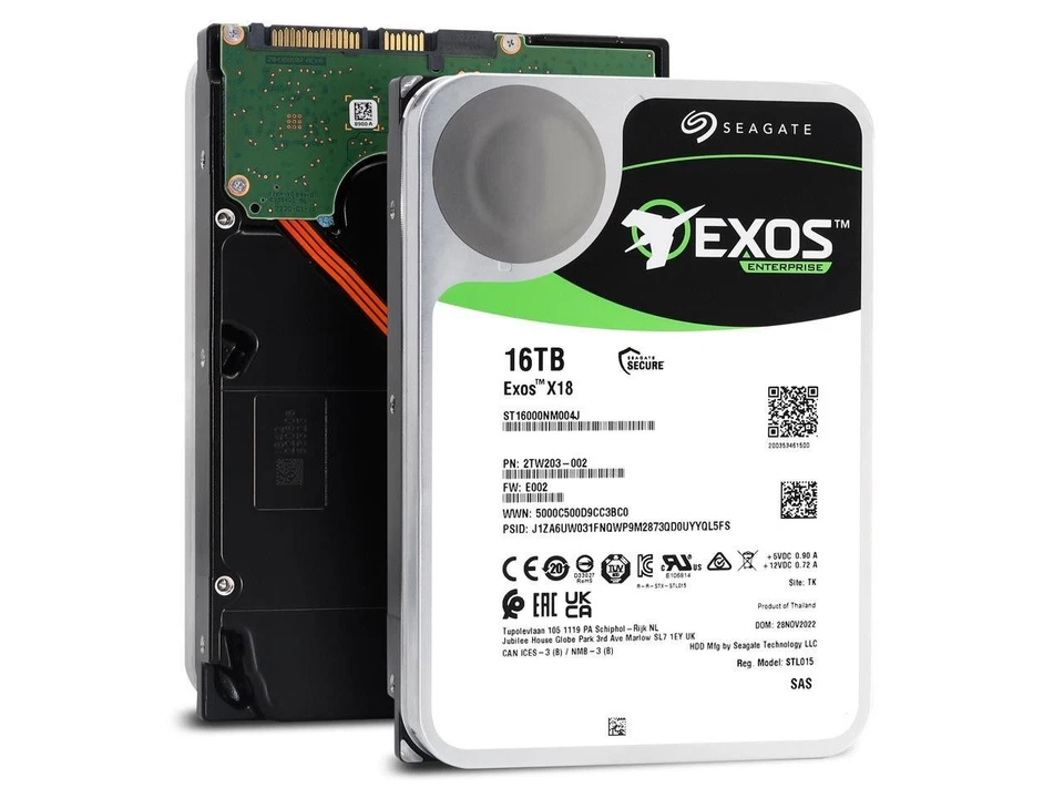 Seagate 16TB Exos X18 7200 RPM SAS 12 Gb/s 256MB Cache 512e/4Kn 3.5-inch - Image 4 of 4