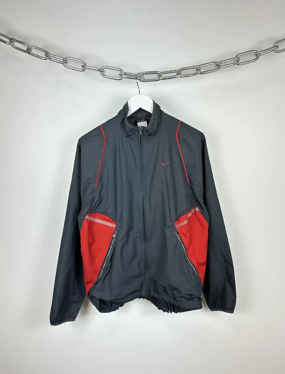 Vintage Nike Baggy Drill Swoosh Hype Y2K Track Light Jacket Size L