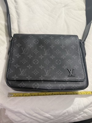Louis Vuitton Monogram Eclipse Black/Gray Zip Crossbody Bag Adjustable Strap