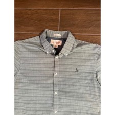 Original Penguin Mens Heritage Slim Fit Short Sleeve Button Down Shirt Green L