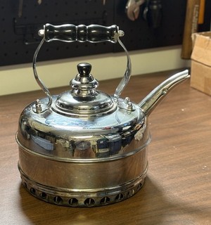 SIMPLEX Patent Whistling Tea Kettle Solid Copper Chrome England