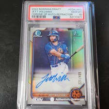2022 Bowman Chrome Draft Jett Williams Refractor Auto /499 PSA 10 METS Brewers