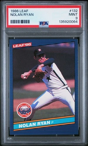 PSA 9 MINT 1986 LEAF NOLAN RYAN #132 ASTROS 20064 B306